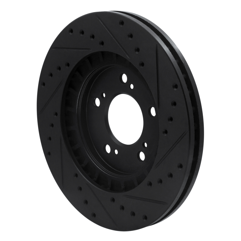 Acura NSX Brake Rotor (1) - Front Left - R1 Concepts - Drilled & Slotted - Black - `97-`05